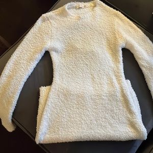 Fluffy Open Back Mini Dress